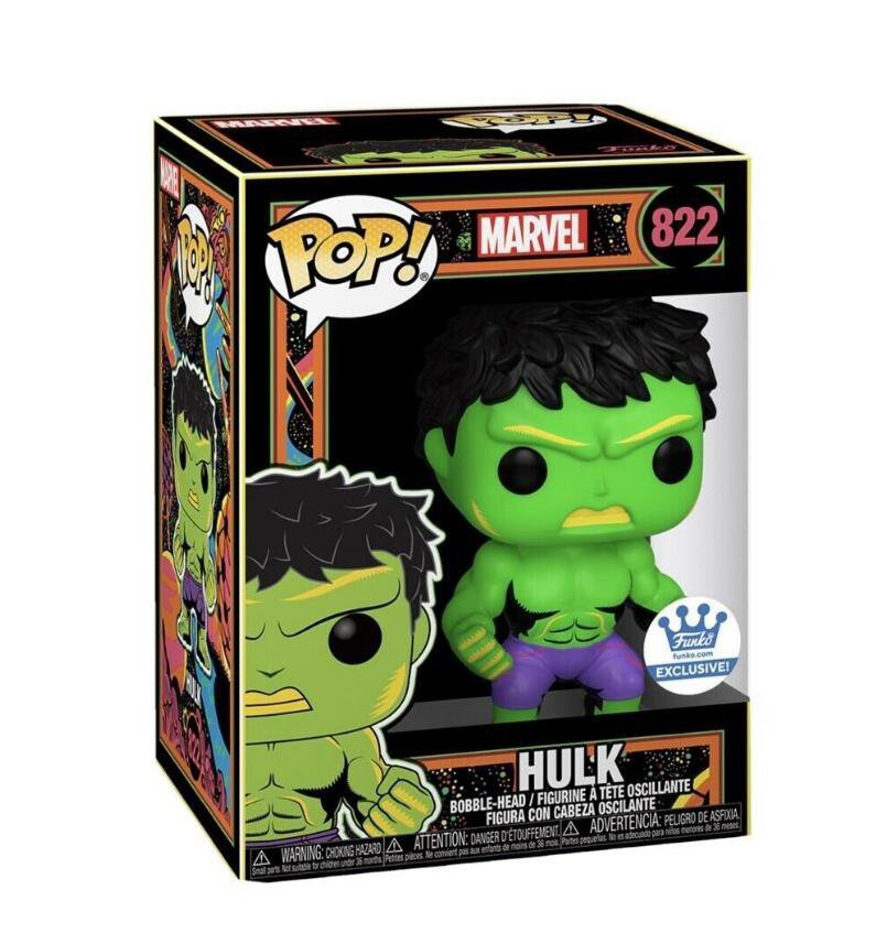 Marvel Black Light Hulk #822 Funko POP! Action Figure Vinyl PVC Toy W Protector Gift
