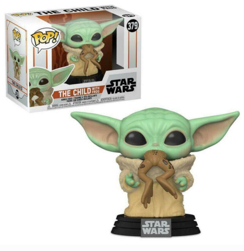 Star Wars The Mandalorian The Child with Frog #379 Funko POP! Action Figure Vinyl Toy W Protector