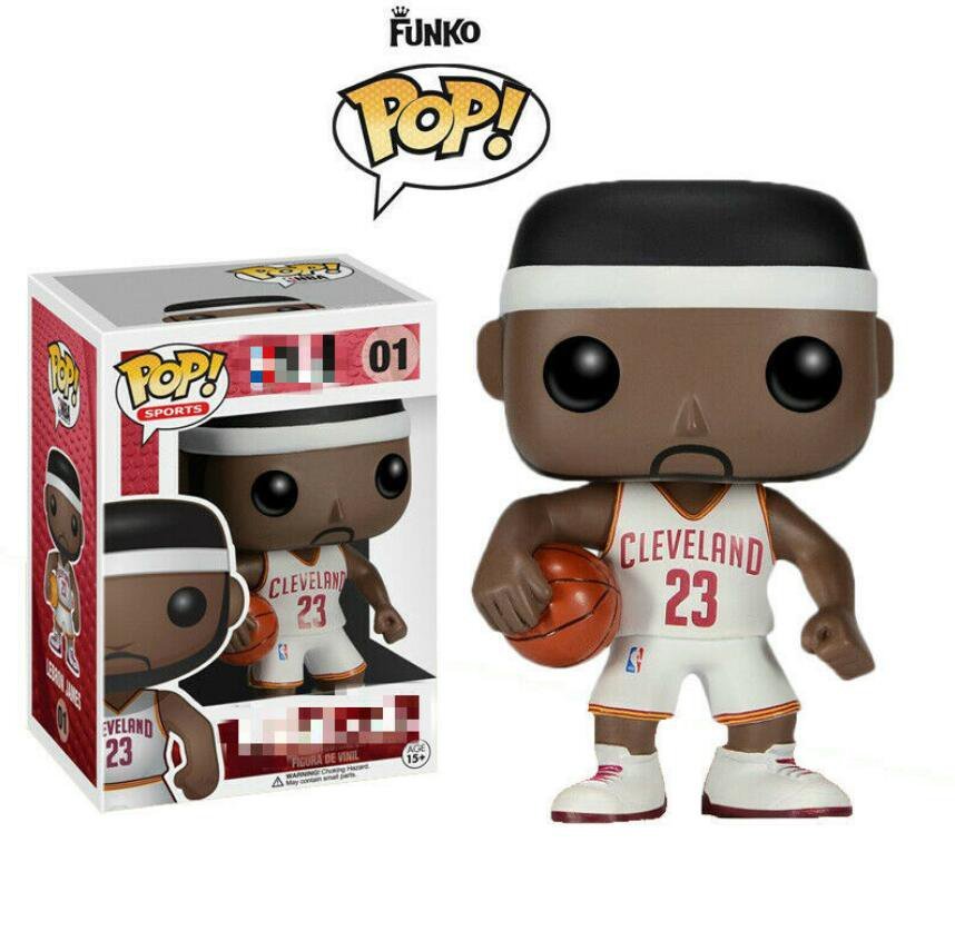 LeBron James #01 (Cavaliers) White Jersey Funko POP! Action Figure Toy W Protector