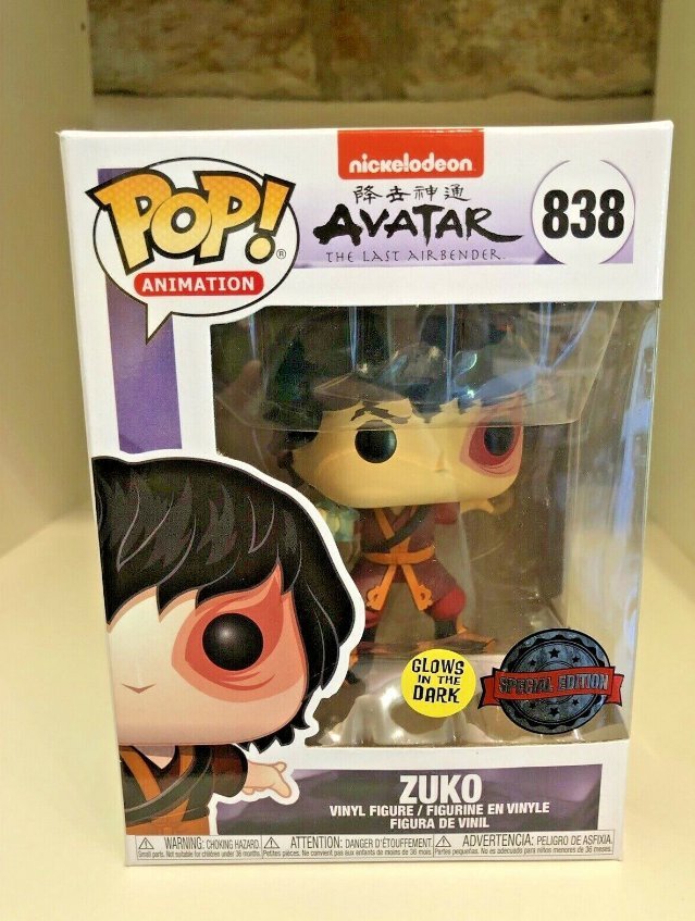 Avatar The Last Airbender Zuko with Lightning (Glow) Exclusive #838 Funko POP! PVC Toy