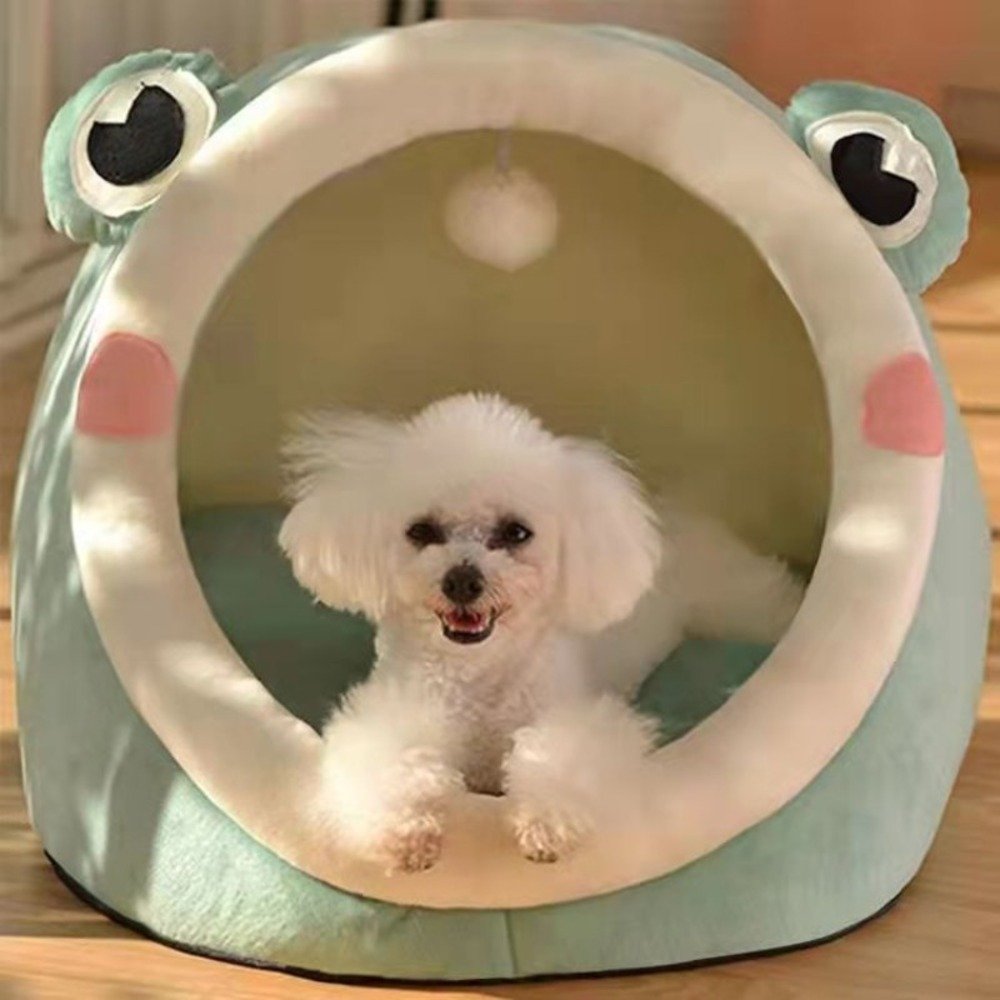 Winter Cute and Warm Cat/Dog House Foldable and Washable Puppy Cave Sofa Pet Bed