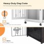 Dog Crate Furniture with Divider for 2 Small to Medium Pets, Wooden Cage