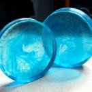 2 inch Translucent Blue Epoxy Resin Ear Gauges/Plugs Double Flared