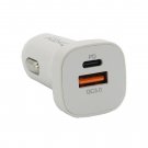 Fast USB PD 20 watt & QC3 18 watt Car Charger, Type-C and A ports