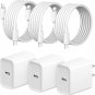 iPhone Fast Charger 3+3Pack 20W USB C Wall Charger with 6FT Fast Charging Cable