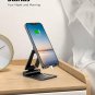 Dual Folding Cell Phone Stand, Fully Adjustable Foldable Desktop Phone Holder Cradle Dock
