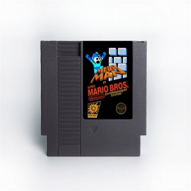Mega Man in Mario Brothers NES 8-Bit Video Game Cartridge Nintendo NTSC English