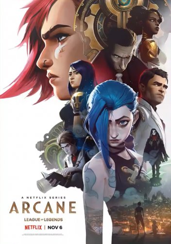 50x70cm Video Game Poster - Arcane League of Legends on Cotton Canvas Fabric (No Frame)