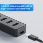 USB 3.0 4-Port Hub - Multi USB Splitter & Type-C Expander for High-Speed Data Transfer