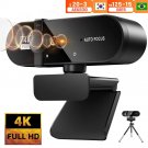4K Full HD Webcam with Microphone, Auto Focus, 1080P/2K/4K USB Web Cam for PC & Laptop