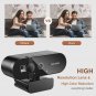 4K Full HD Webcam with Microphone, Auto Focus, 1080P/2K/4K USB Web Cam for PC & Laptop