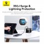 Baseus 30W GaN Power Strip with Surge Protection 3 AC Outlets & 4 USB Ports for iPhone & Tablets