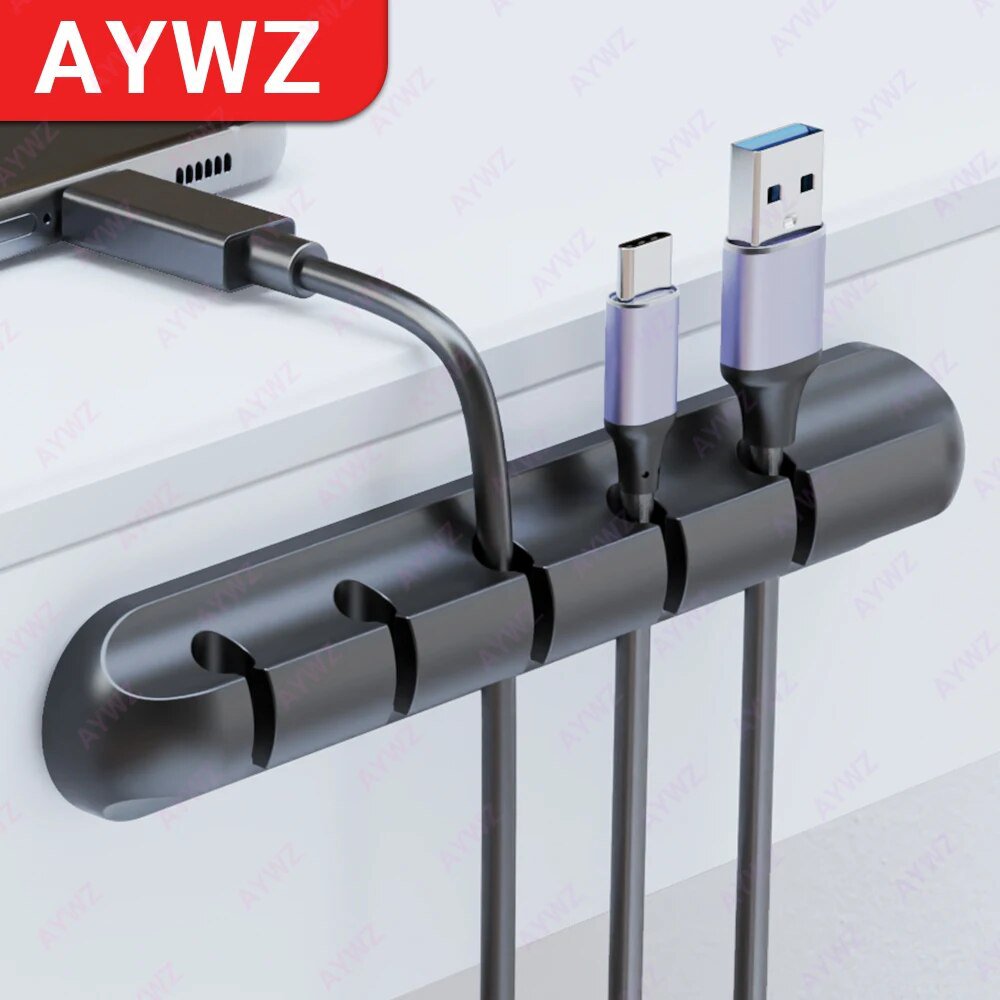 Adhesive Cable Holder Clips - Cord Organizer for Desktop, USB, and Power Cables