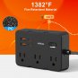 Ultra Thin Flat Plug Power Strip with 4 USB Ports (2 USB-C), 6 Outlets, 5ft Surge Protector
