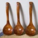 1PC Wooden Soup Spoon Long Handle Dessert Rice Soup Spoon Teaspoon Kitchen Accessories