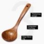 1PC Wooden Soup Spoon Long Handle Dessert Rice Soup Spoon Teaspoon Kitchen Accessories