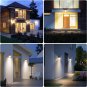 CLAONER LED Solar Wall Lights PIR Motion Sensor Outdoor Garden Security Lamp