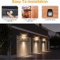 CLAONER LED Solar Wall Lights PIR Motion Sensor Outdoor Garden Security Lamp