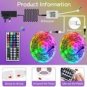100 Ft LED Strip Lights for Bedroom Music Sync Color Changing RGB LED Strip Rope