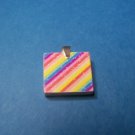 Recycled scrabble Pendant  Rainbow