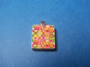 Recycled scrabble Pendant  70's