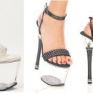 Glamour - Women's Platform Heel with Ankle Buckle and Rhinestone Accents