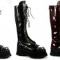 Pole Climber" - Men's Chrome Toe Leather Platform Knee High Boots