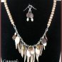 "Ocean Life" Mother of pearl, freshwater pearls,necklace & earrings