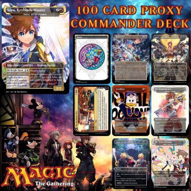 Kingdom Hearts Keyblade 100 Card MTG Proxy EDH Commander Deck  Custom Magic  The Gathering Deck
