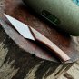 SCK-03 CUSTOM HAND MADE SPRING STEEL KRIDASHI KNIFE ROSE WOOD HANDLE WITH PURE LEATHER SHEATH