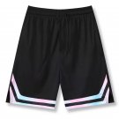 Men Breathable Mesh Basketball Running Shorts Quick-Dry Drawstring Shorts Black