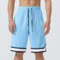 Men Basketball Breathable Shorts Outdoor Running Light Blue Shorts