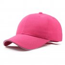 Baseball Cap Solid Color Casual Unisex Adjustable Hip Hop Cap Rose Red Cap