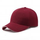Baseball Cap Solid Color Casual Unisex Adjustable Hip Hop Cap Wine Red Cap