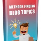 Methods For Finding Blogging Ideas