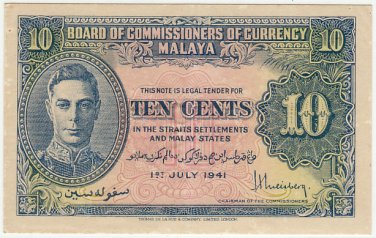 Malaya 1941 10c (variety "a") - gEF