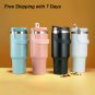 40oz Insulated Water Bottle with Straw Handle Stainless Steel Car Travel Tumbler