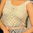 Retro Crochet Pattern - Filet Diamond Tank Top