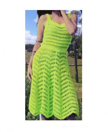 Retro Crochet Pattern - Chevron Dress