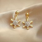 New Red Bow Knot Snowflakes Drop Earring for Women Christmas Santa Claus
