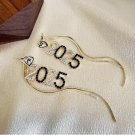Elegant Luxury Rhinestone 2025 Number Pendant Earrings For Women Trendy Versatile Long