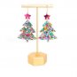Christmas Tree Acrylic Dangle Earrings 18k GOLD Hook Ear Women's Fashion Jewelry
