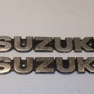 Suzuki Emblems Pair 7 1/2" Gold Silver Black Suzuki Emblems Pair 7 1/2" Gold Silver Black