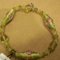 COOKIE LEE GENUINE CRYSTAL STRETCH BRACELET GREEN w/ ROSES NEW WITH TAG