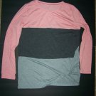 Women's Top Long Sleeve Color Block Twist Knot Loose Fitting by Soulomelody MED Women's Top Long Sleeve Color Block Twist Knot Loose Fitting by Soulomelody MED