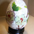 Vintage Cloisonne Enamel Egg w/ Stand 2 1/2" Butterfly
