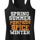 Spring Summer Pumpkin Spice Winter Racerback Tank Top - Womens Black XL