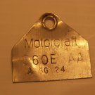 VINTAGE 70'S FORD MOTORCRAFT CARBURETOR TAG OEM D60E AA A 5G 24 VINTAGE 70'S FORD MOTORCRAFT CARBURETOR TAG OEM D60E AA A 5G 24