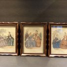3 Vintage Miroir des Modes Paris Prints in Matching Frames