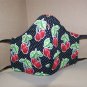 BLACK CHERRIES FACE MASK WOMEN'S CHILDREN'S ROCKABILLY